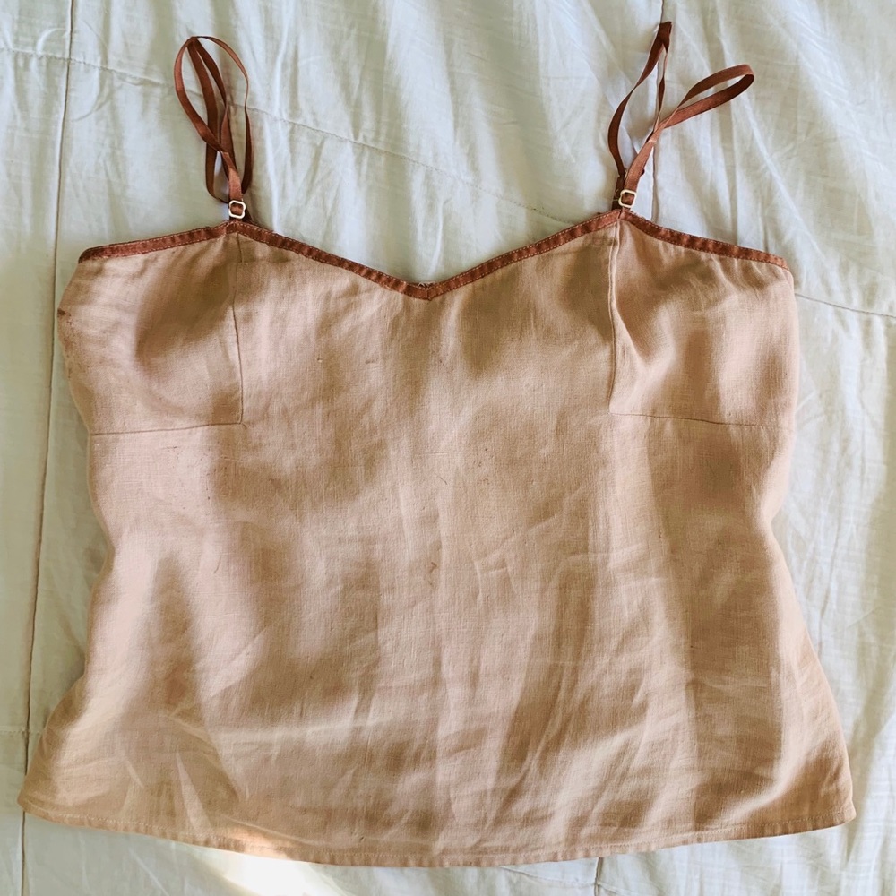 Herbal Dyed Vintage Linen Camisole Tank Top